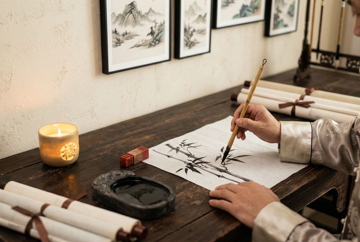 蘑菇视频水墨丹青国画基础技法生活视频